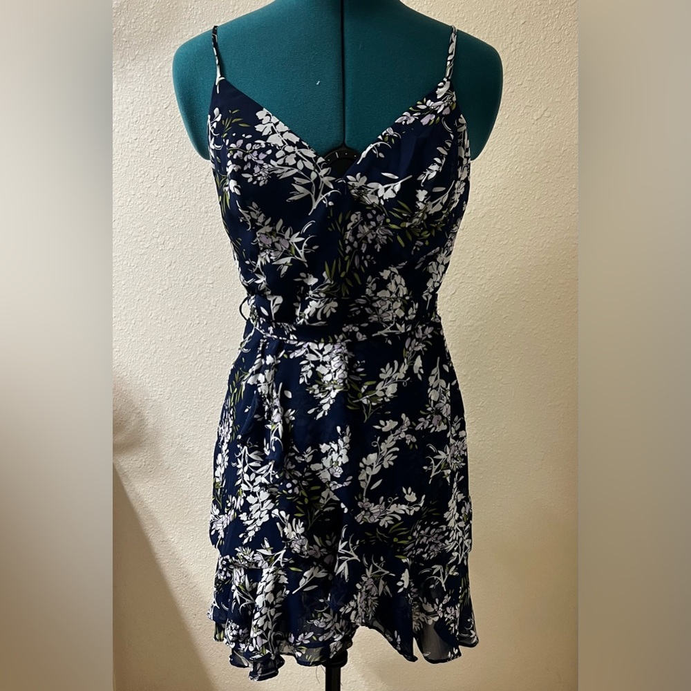 B. Smart Casual Blue Floral Dress